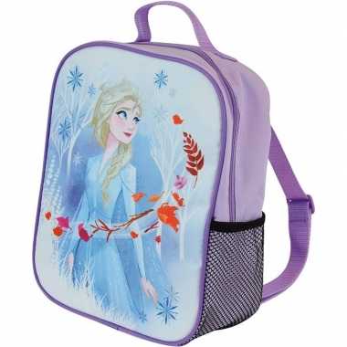 Lilapaarse frozen 2 rugtas/rugzak elsa 21 x 27 cm voor meisjes