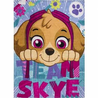 Paw patrol team skye fleece deken/plaid voor meisjes