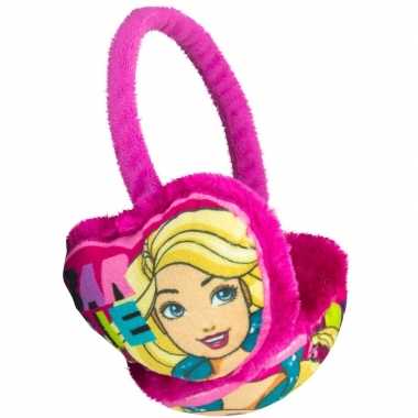 Roze barbie oorwarmers voor meisjes