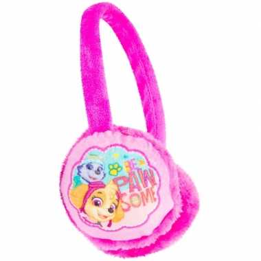 Roze paw patrol oorwarmers voor meisjes