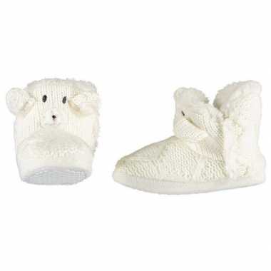 Witte sloffen/pantoffels ijsbeertje voor meisjes