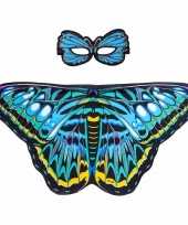 Blauwe aurelia vlinder verkleedset voor meisjes