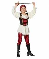 Feest piraten kleding rood zwart voor meisjes