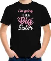 Going to be a big sister cadeau t-shirt zwart meisjes aankodiging zwangerschap grote zus