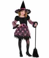 Halloween heksen kostuum spinnenweb voor meisjes