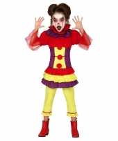 Horror clown penny verkleed kostuum voor meisjes