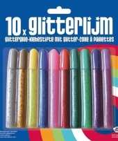Meisjes 10x glitter lijm diverse kleuren