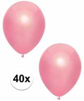 Meisjes 40x roze metallic ballonnen 30 cm