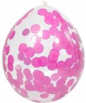 Meisjes 4x transparante ballon roze confetti 30 cm