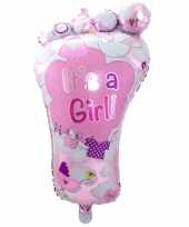Meisjes folieballon voetje geboorte meisje 70 cm