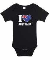 Meisjes i love australia baby rompertje zwart australie jongen meisje