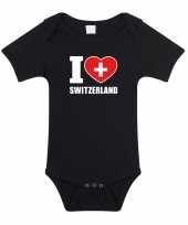 Meisjes i love switzerland baby rompertje zwart zwitserland jongen meisje