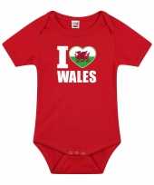 Meisjes i love wales baby rompertje rood jongen meisje