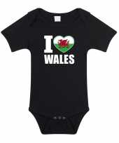 Meisjes i love wales baby rompertje zwart jongen meisje