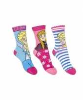 Meisjes kindersokken anna en elsa 3 pak