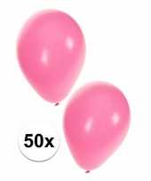 Meisjes lichtroze helium ballonnen 50 stuks