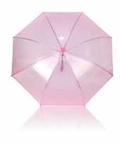 Meisjes plastic roze paraplu
