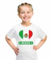 Mexico hart vlag t-shirt wit en meisjes