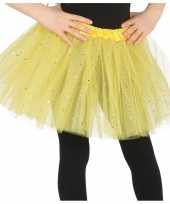 Petticoat tutu verkleed rokje geel glitters 31 cm voor meisjes