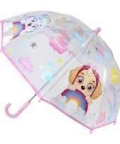 Transparante paw patrol skye paraplu voor meisjes 71 cm