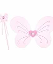 Vlinder verkleedset roze voor meisjes