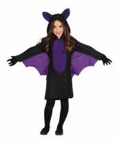 Zwart met paars vleermuis kostuum voor meisjes